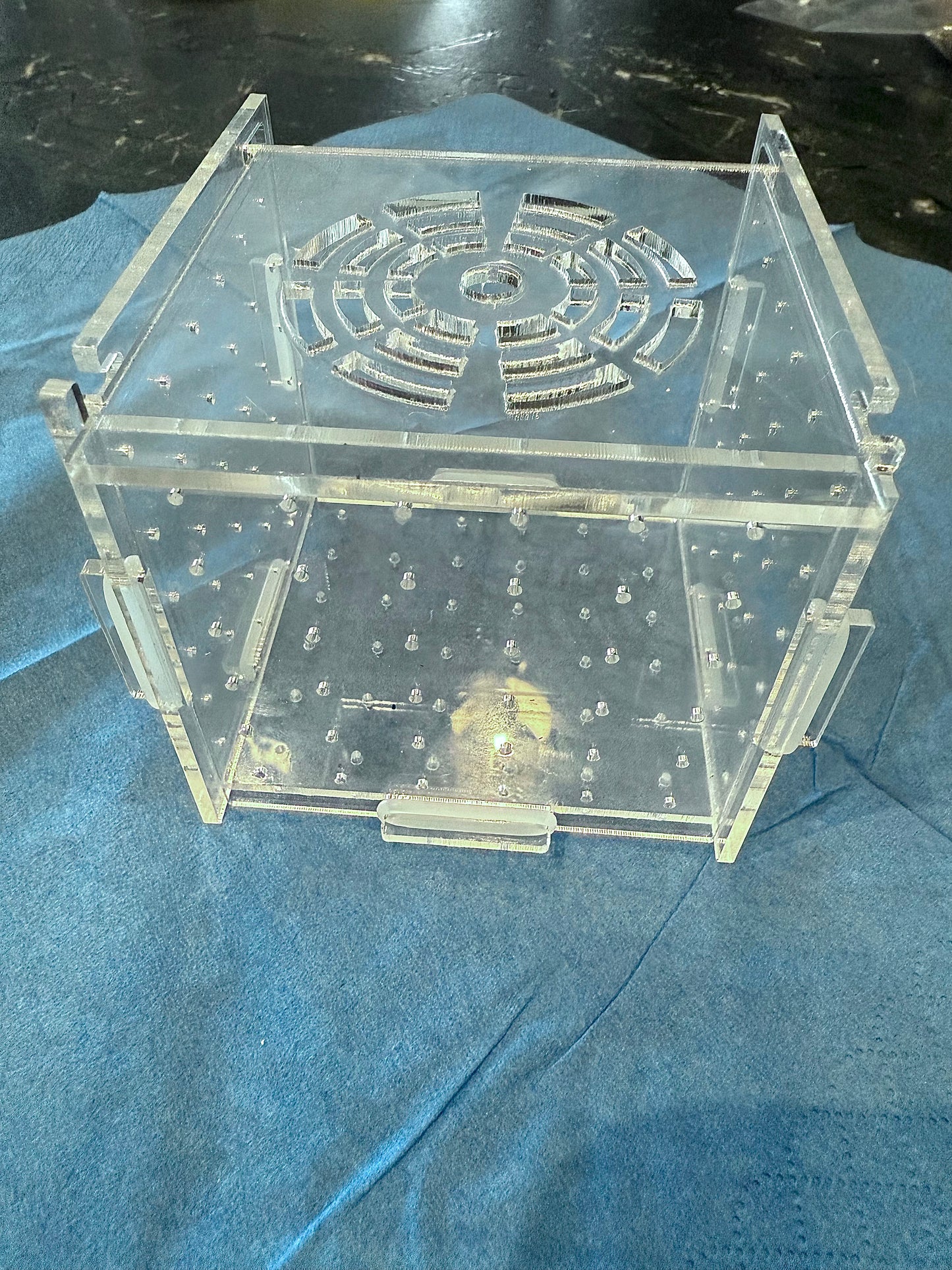 Acrylic Mushroom/ Leather acclimation box with suction cup