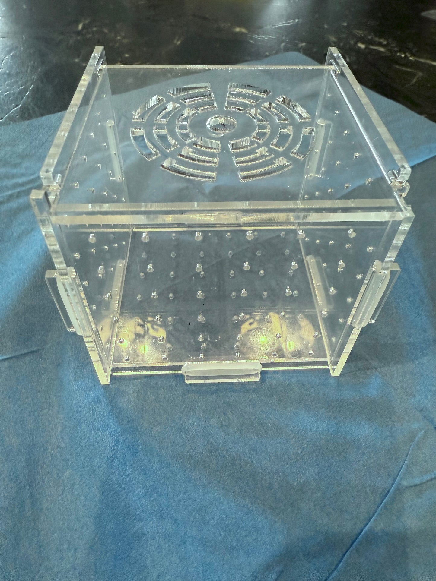 Acrylic Mushroom/ Leather acclimation box with suction cup