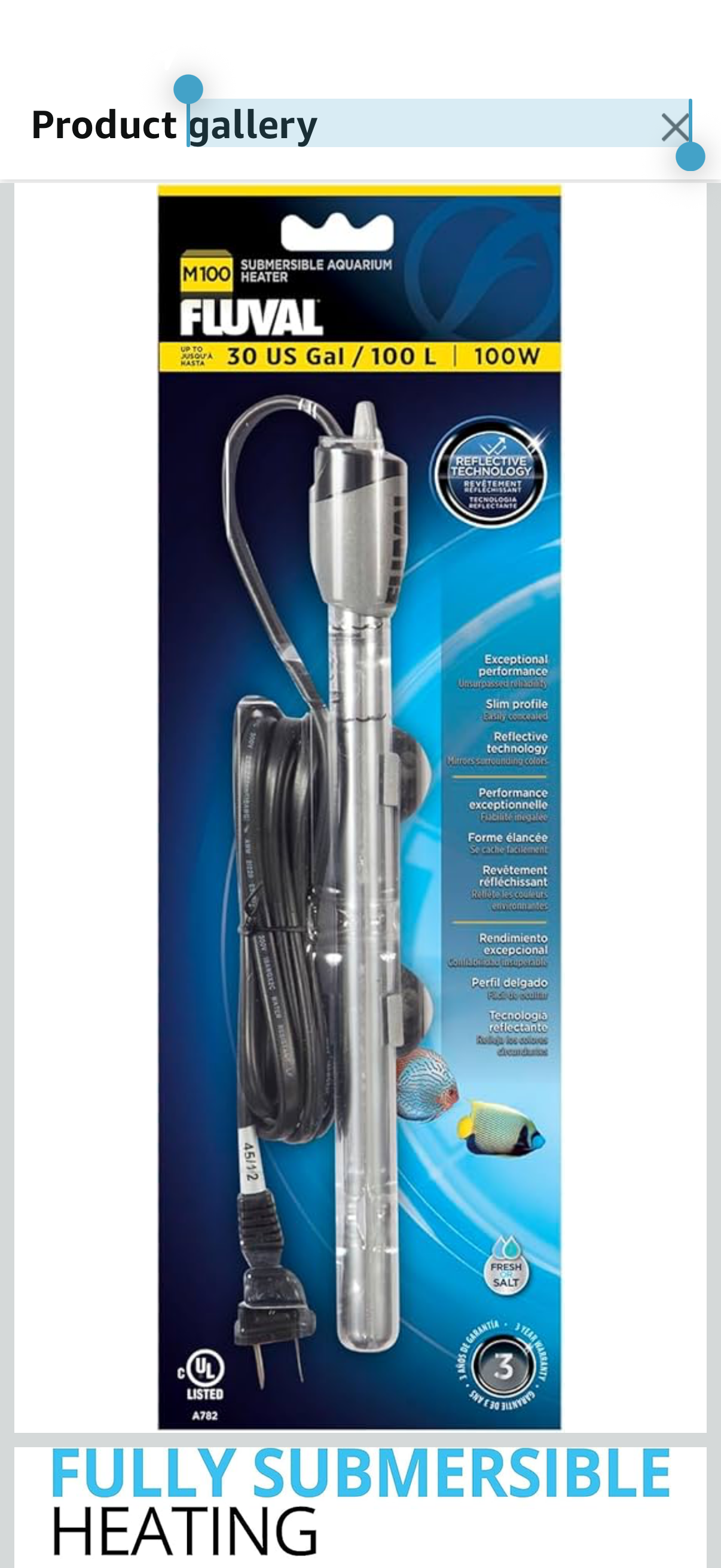 Fluval 100W heater- Brand New in Box